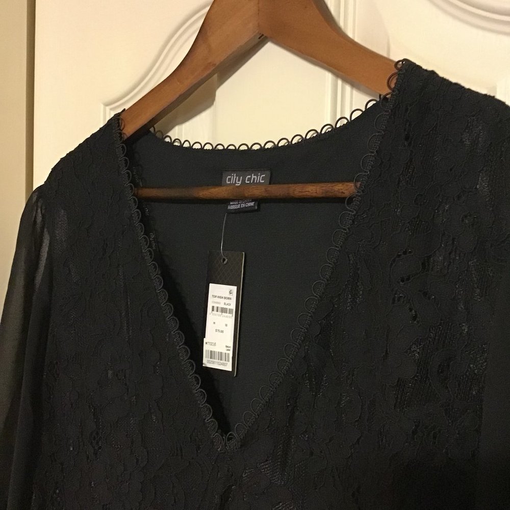 City Chic High Born Lace Top